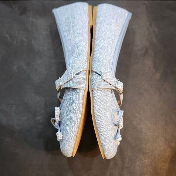 BRAND NEW CHASE & CHLOÉ FERGIE-1 DENIN BALLERINA BOWNOT SLIP-ON FLAT G1 - Picture 7 of 15